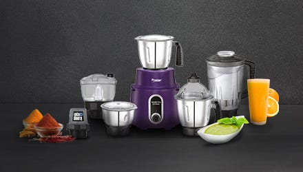 A collection of Prestige mixer grinders